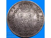 Испания 20 Реала 1850 М - CL  минт 126 000бр Изабел II