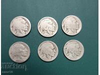 ΗΠΑ παρτίδα 5 σεντ Μπάφαλο 6 τεμάχια και