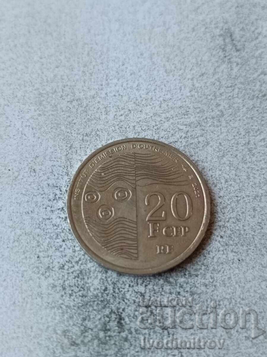 Teritoriile Franceze din Pacific 20 franci 2021