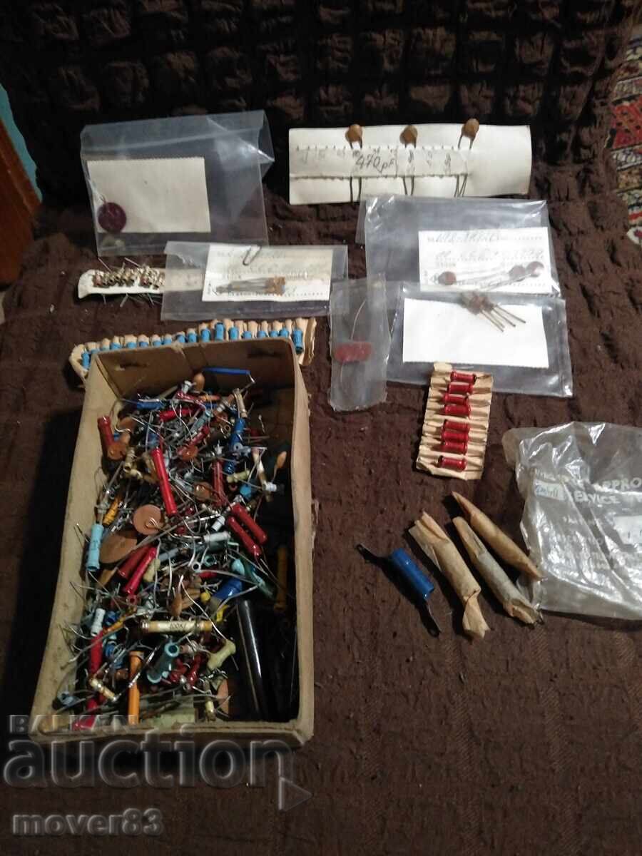 Resistors, transistors, diodes. Electronic parts. Large lot