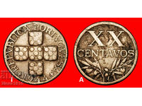 Ⰺ 25 SILVER BEZANTS (1942-1969): PORTUGAL ★ 20 CENTAVOS 1944