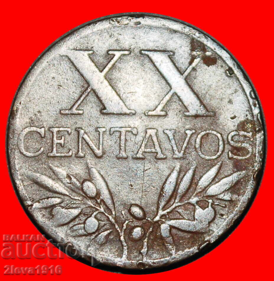 Ⰺ 25 SILVER BEZANTS (1942-1969): PORTUGAL ★ 20 CENTAVOS 1956