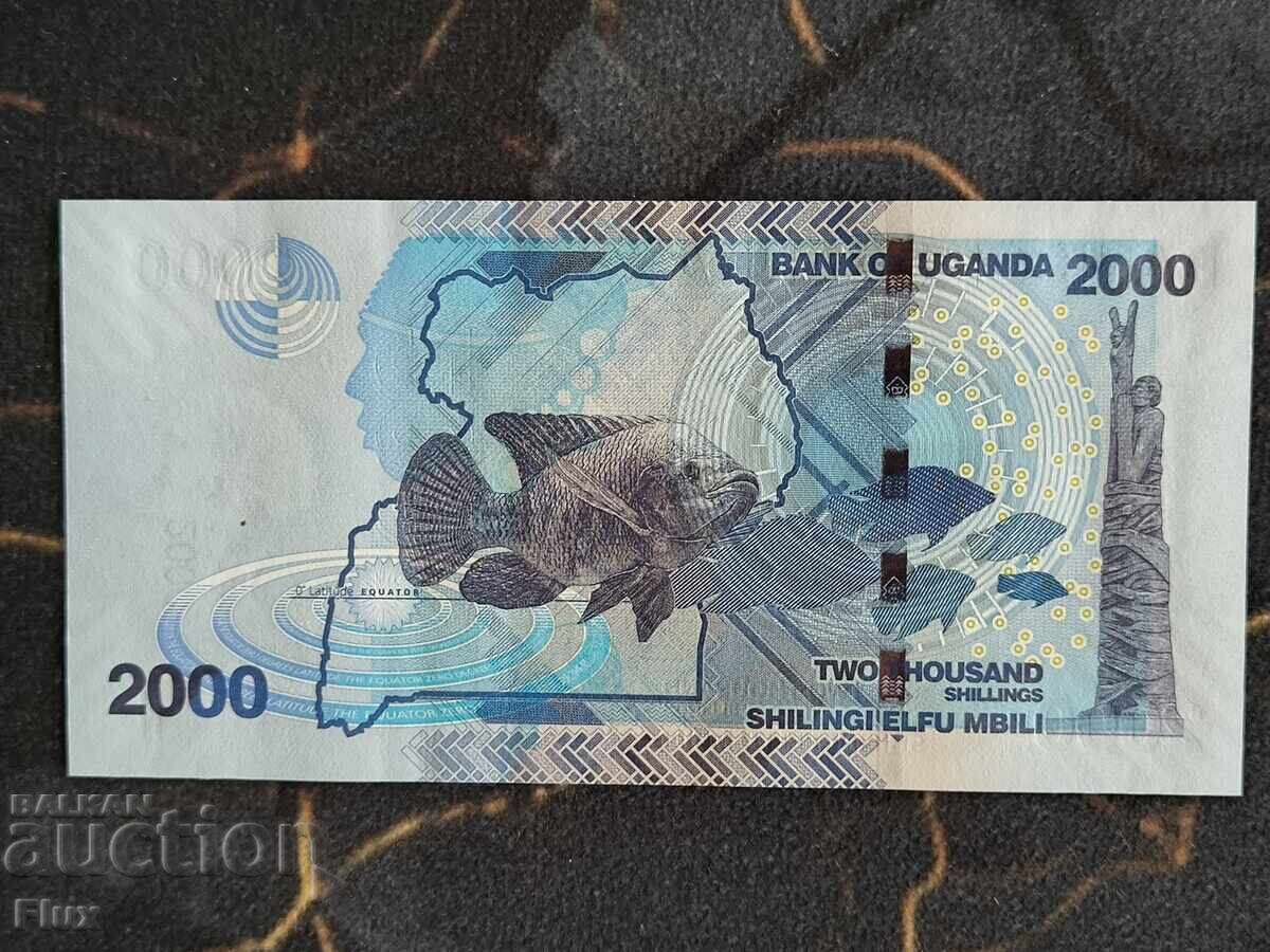 Bancnotă - Uganda - 2000 șilingi UNC | 2021 cu preț € 3.60 | 7.04 BGN