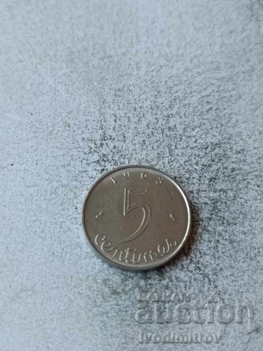 Franța 5 centime 1963
