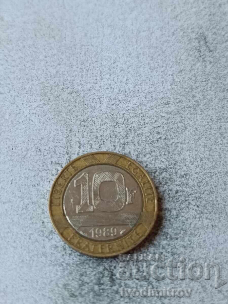 Franța 10 franci 1989