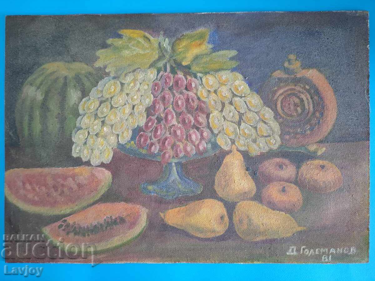 Tablou vechi *Natură moartă* D. Golemanov 81