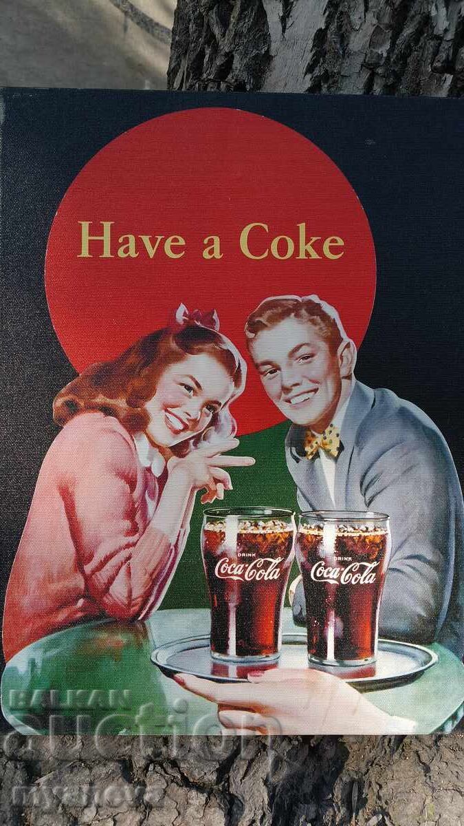 Auction Coca-Cola, retro advertising on canvas Auction Coca-Cola, retro advertising on canvas