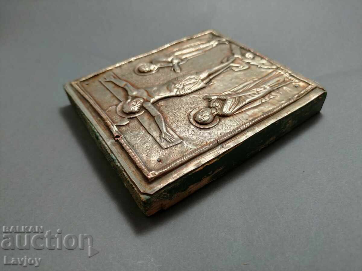 Доставка на Стара Икона посребрен меден обков Б.З.Ц.от 0.01 цент