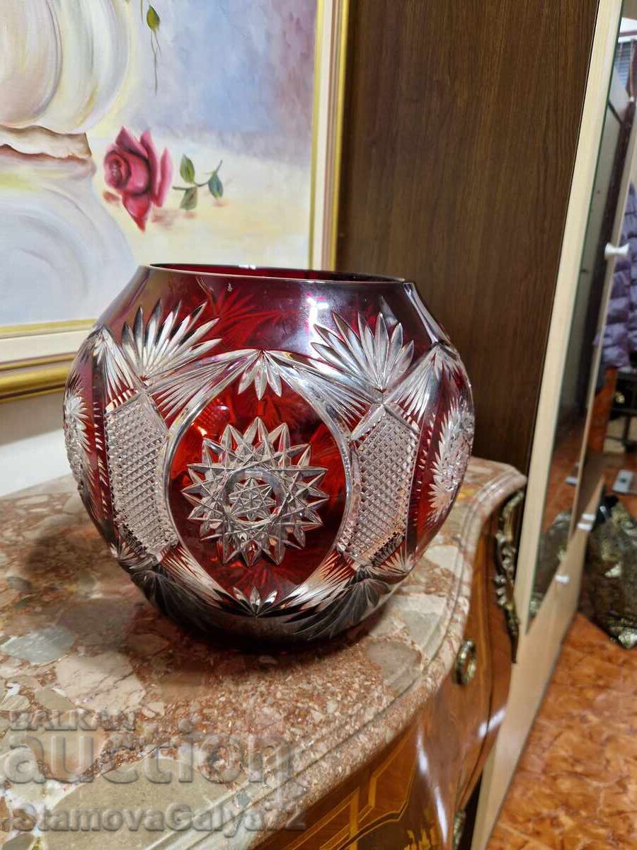 Livrarea Unic bol uriaș XXL din cristal pentru bomboane Bohemia