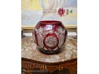 Unique huge XXL crystal bowl candy dish Bohemia