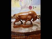 Υπέροχη γερμανική ξύλινη φιγούρα αγαλματίδιο γλυπτό Ταύρος