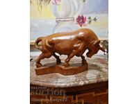Great German wooden figure statuette sculpture Bull