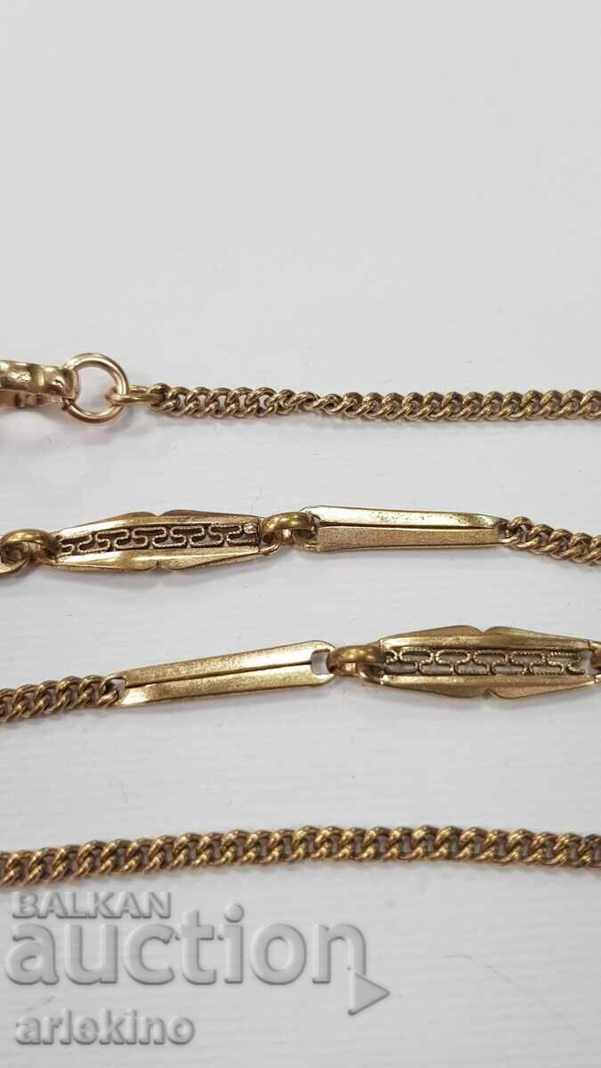 Licitație Chatelaine de colecție, lanț pentru ceas de buzunar cu placaj de aur!