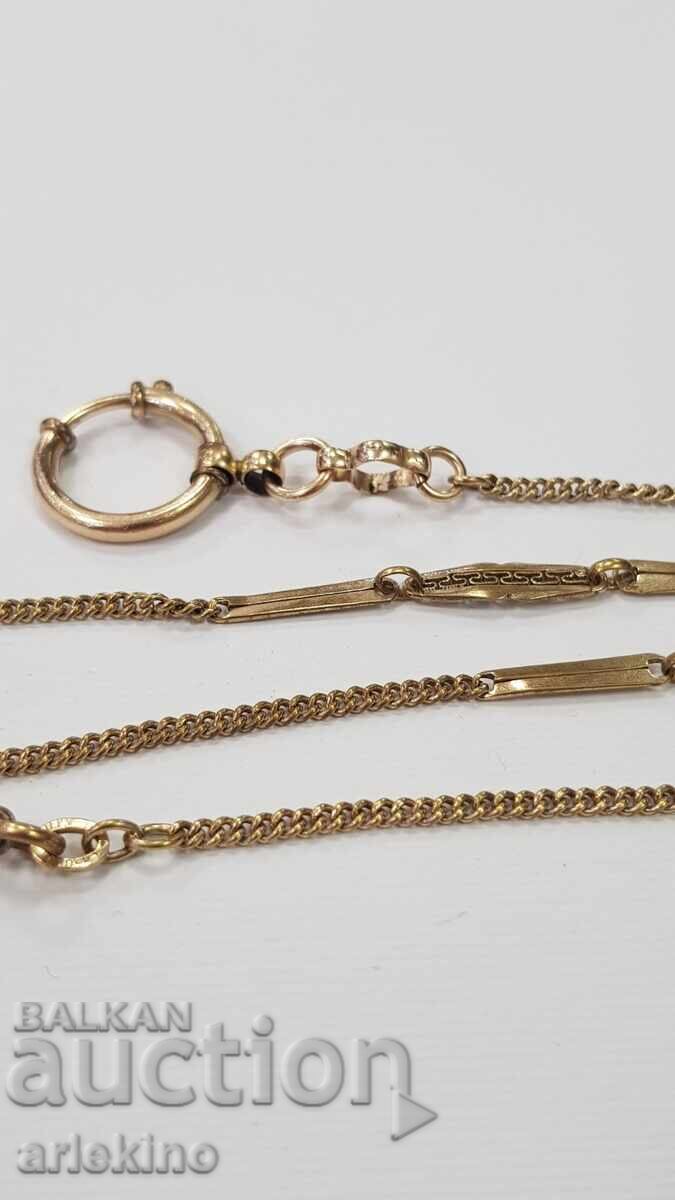 Livrarea Chatelaine de colecție, lanț pentru ceas de buzunar cu placaj de aur!