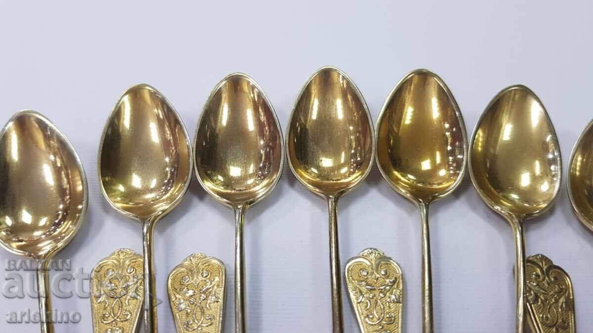 12 pieces Gold-plated collectible coffee, tea spoons, Europe! with price € 55.00 | 107.57 BGN