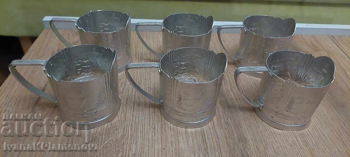 Σετ 6 ρωσικές ποτηροθήκες για συλλέκτες