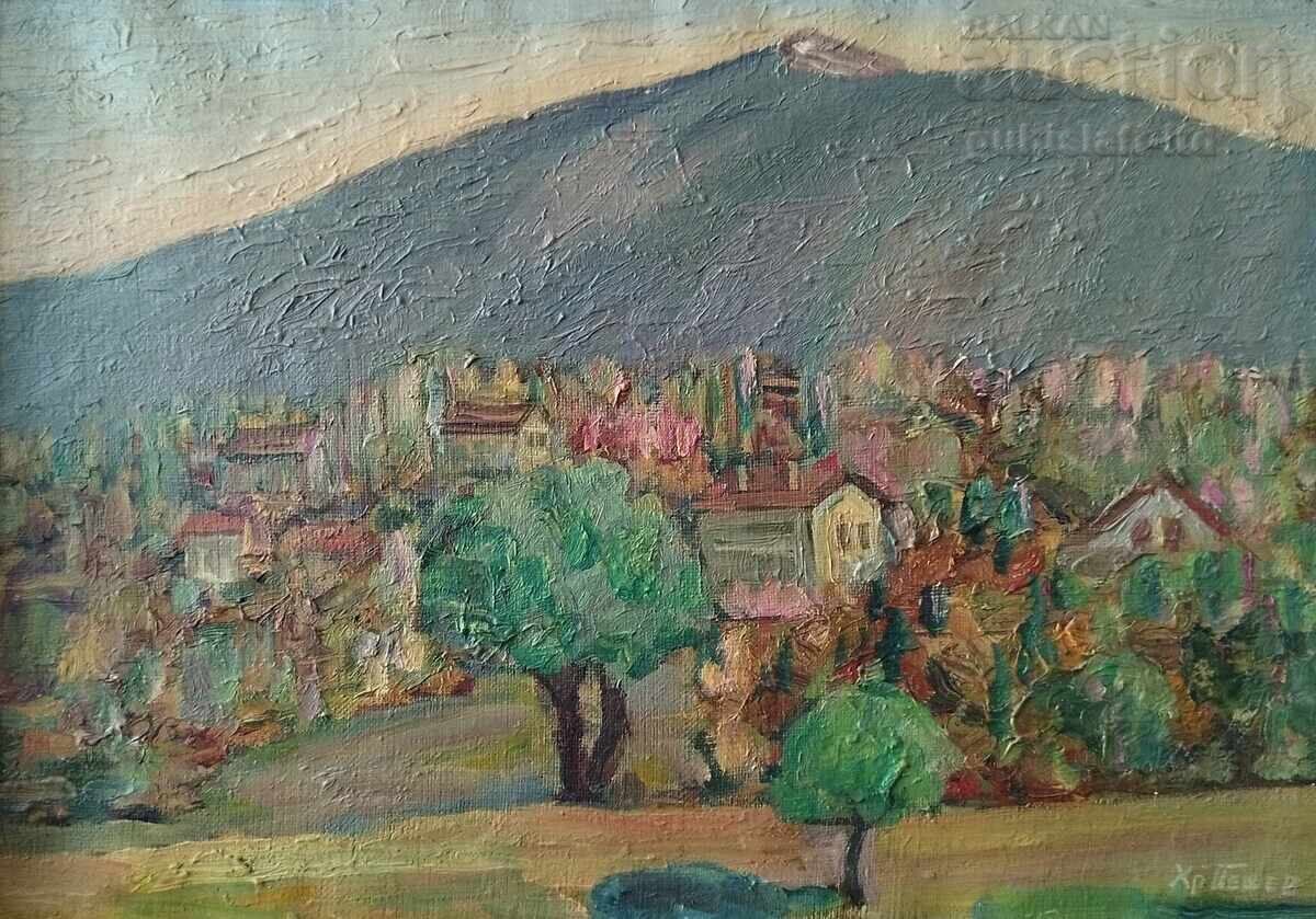 Εικόνα, τοπίο, σπίτια, τέχνη. Hr. Peshev, δεκαετία του 1970 με τιμή € 210.00 | 410.73 BGN