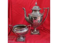 Carafă și zaharniță placate cu argint - Anglia