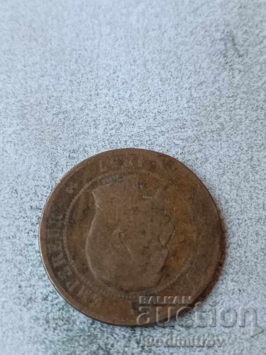 Γαλλία 10 σαντίμ 1857 B με τιμή € 2.34 | 4.58 BGN