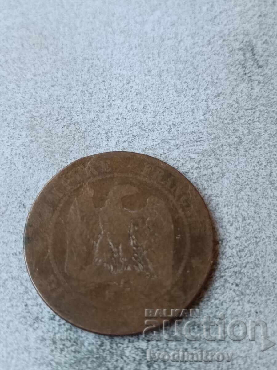 Γαλλία 10 σαντίμ 1857 B