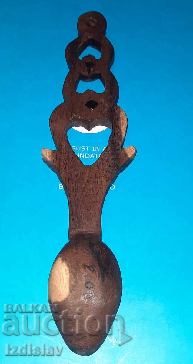 Ръчно изработена дървена лъжица със сърце с цена € 13.00 | 25.43 лв.