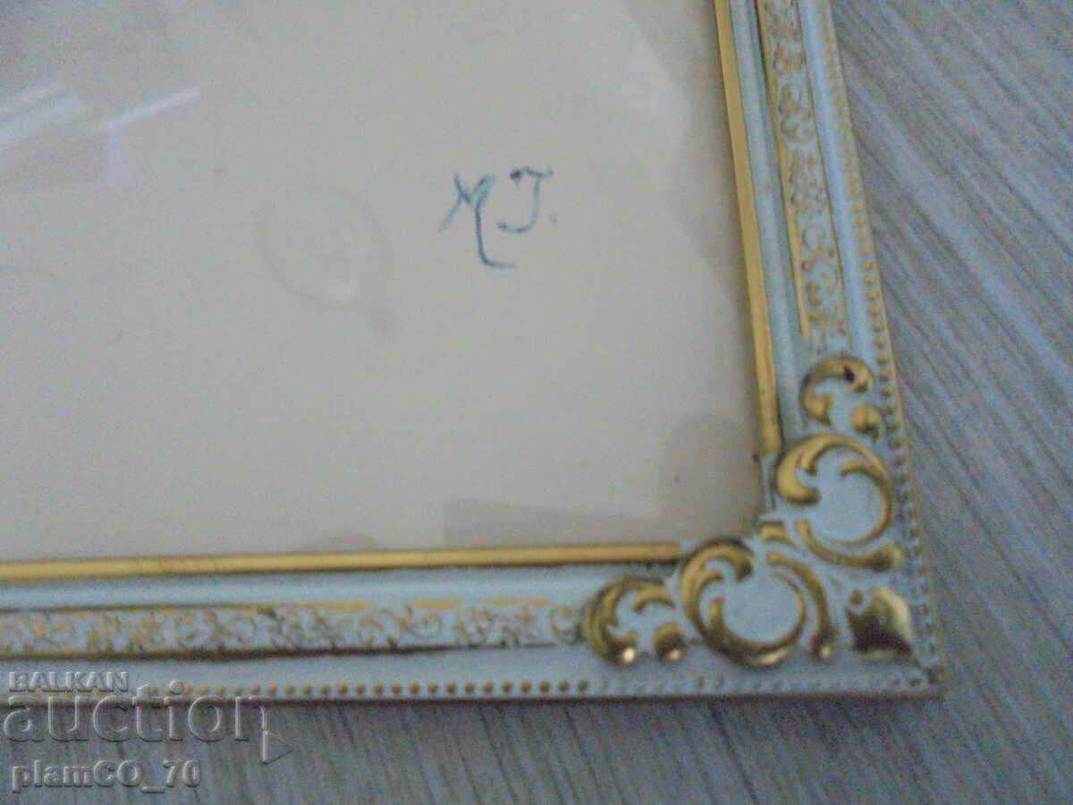 Livrarea Nr. 8581 Desen vintage cu ramă metalică și sticlă – semnat