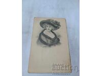 Пощенска картичка Младо момиче 1907