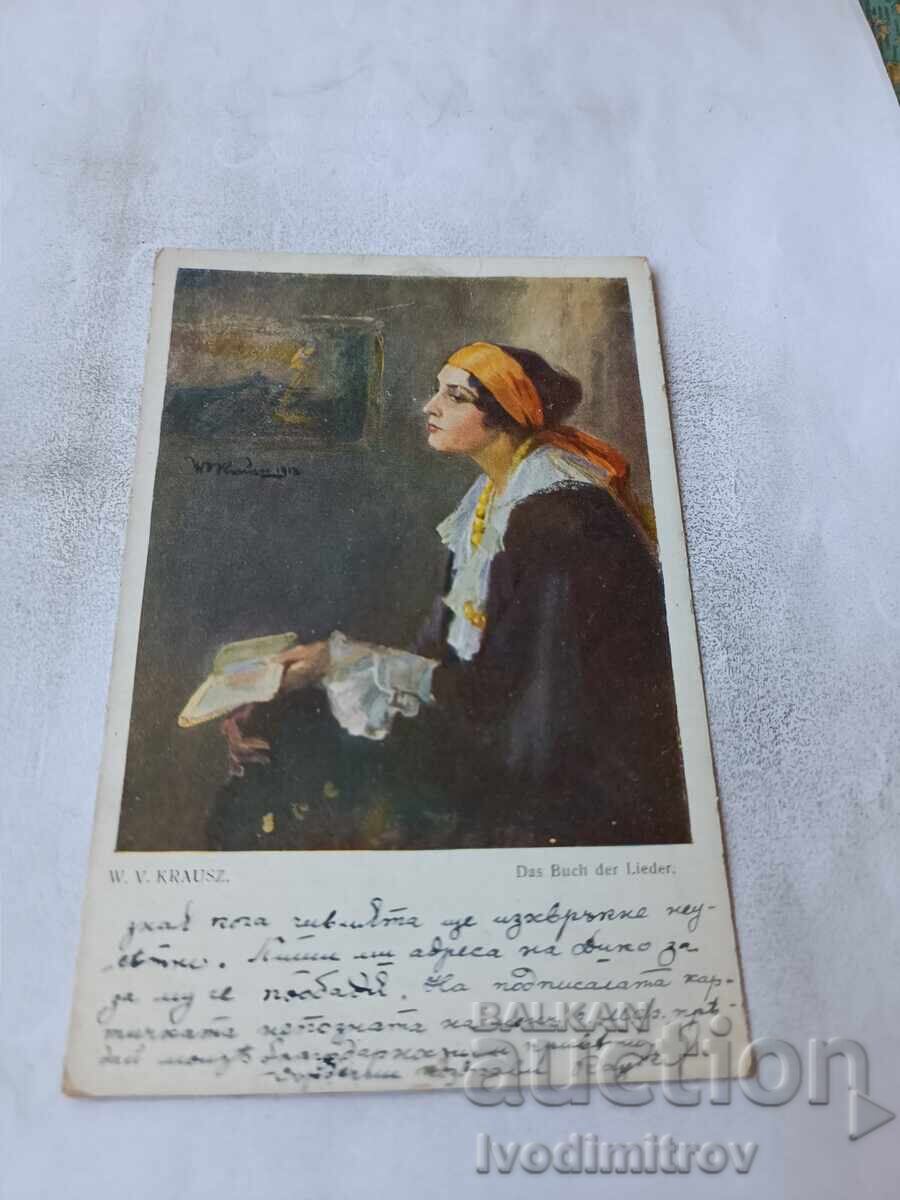 Carte poștală W. V. Krsusz Das Buch der Lieder 1919