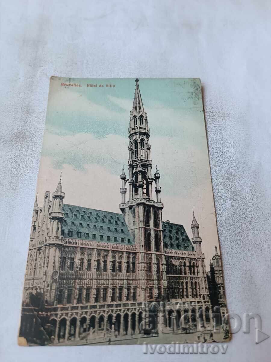 Carte poștală Bruselles Hotel de Ville 1912