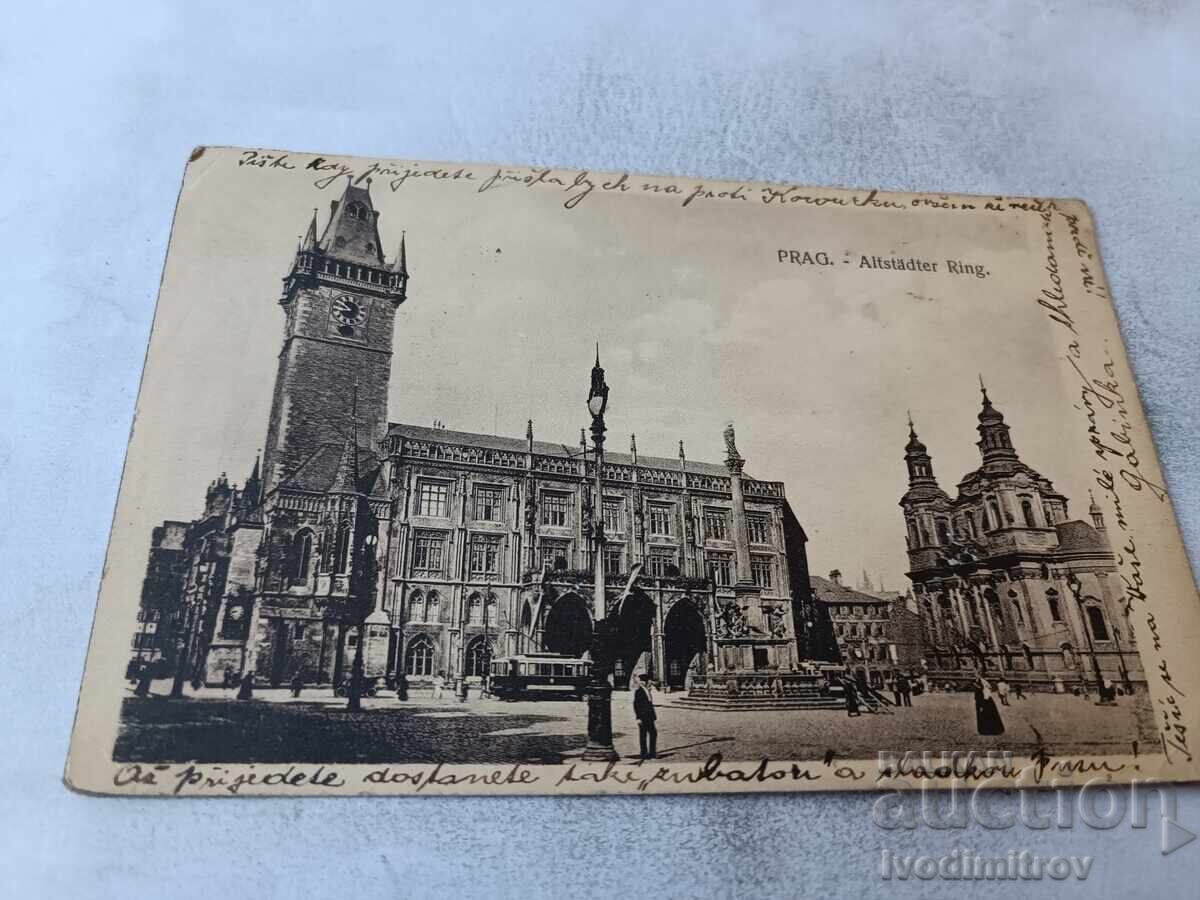 Postcard Prag Altstadter Ring 1914