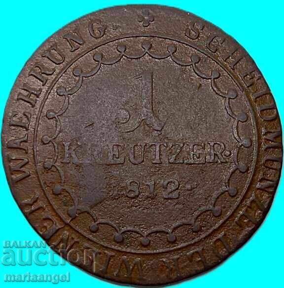 Доставка на Австрия 1 кройцер 1812 кайзер Франц S - Шмолниц