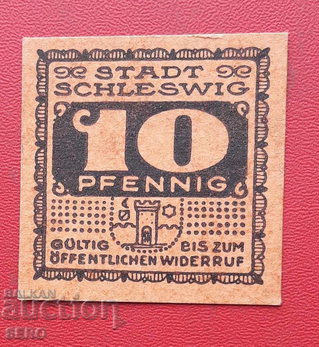 Bancnotă-Germania-Schleswig-10 pfennigi 1920