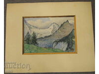 1942 Le Schilbanhorn акварел пейзаж подписан