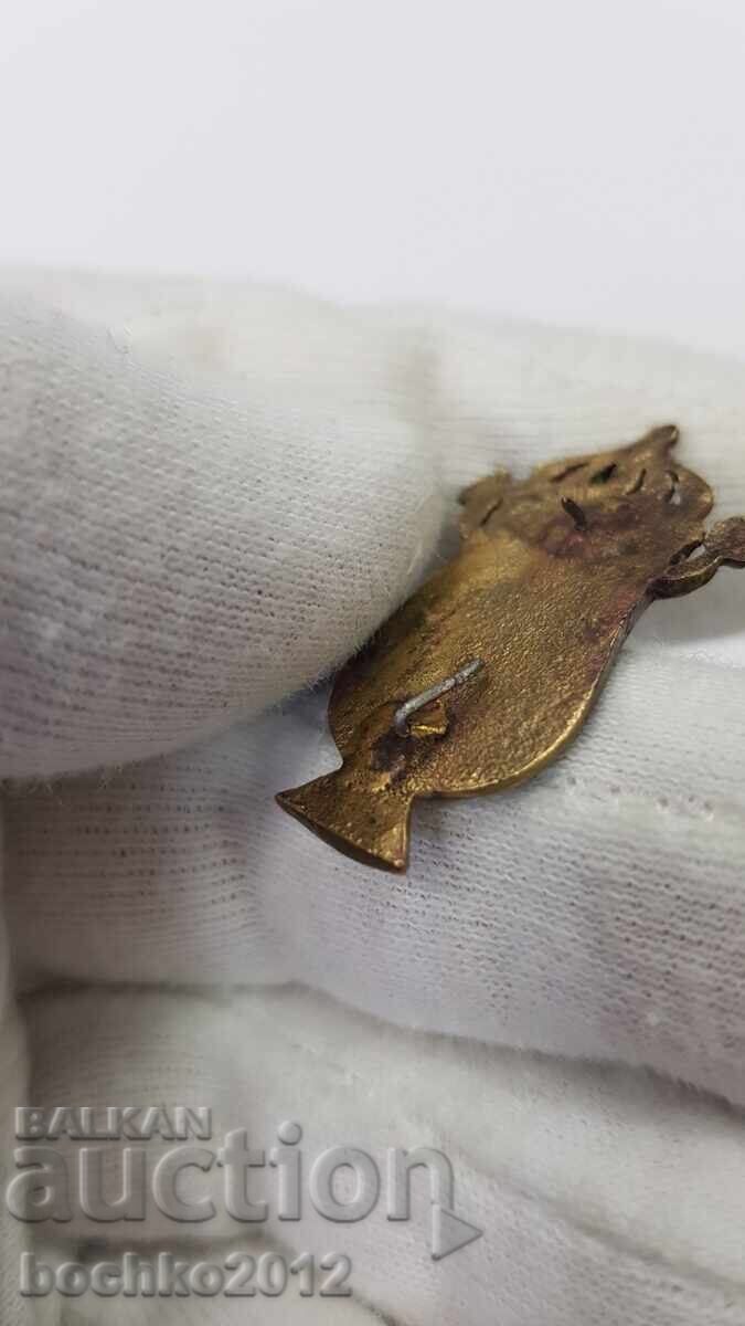 Rară cocardă regală bulgărească, semn, insignă, monogramă? - 5