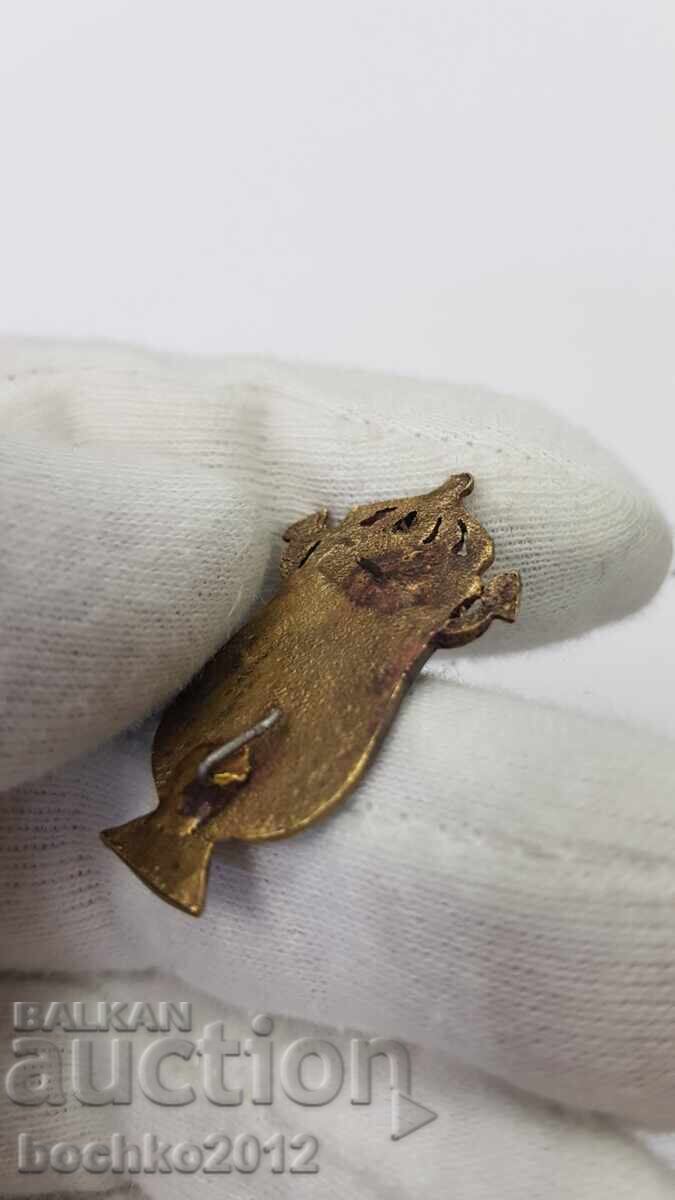 Rară cocardă regală bulgărească, semn, insignă, monogramă? - 6