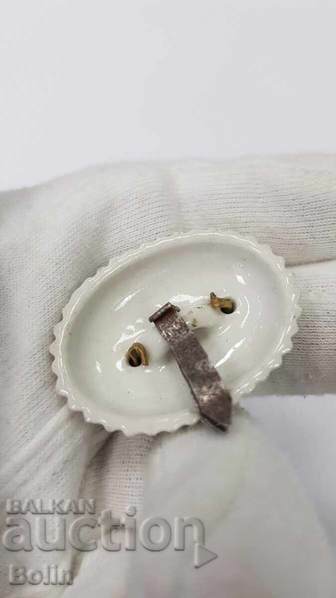 Cocardă regală timpurie, rară, însemn din perioada țarului Boris al III-lea - 5