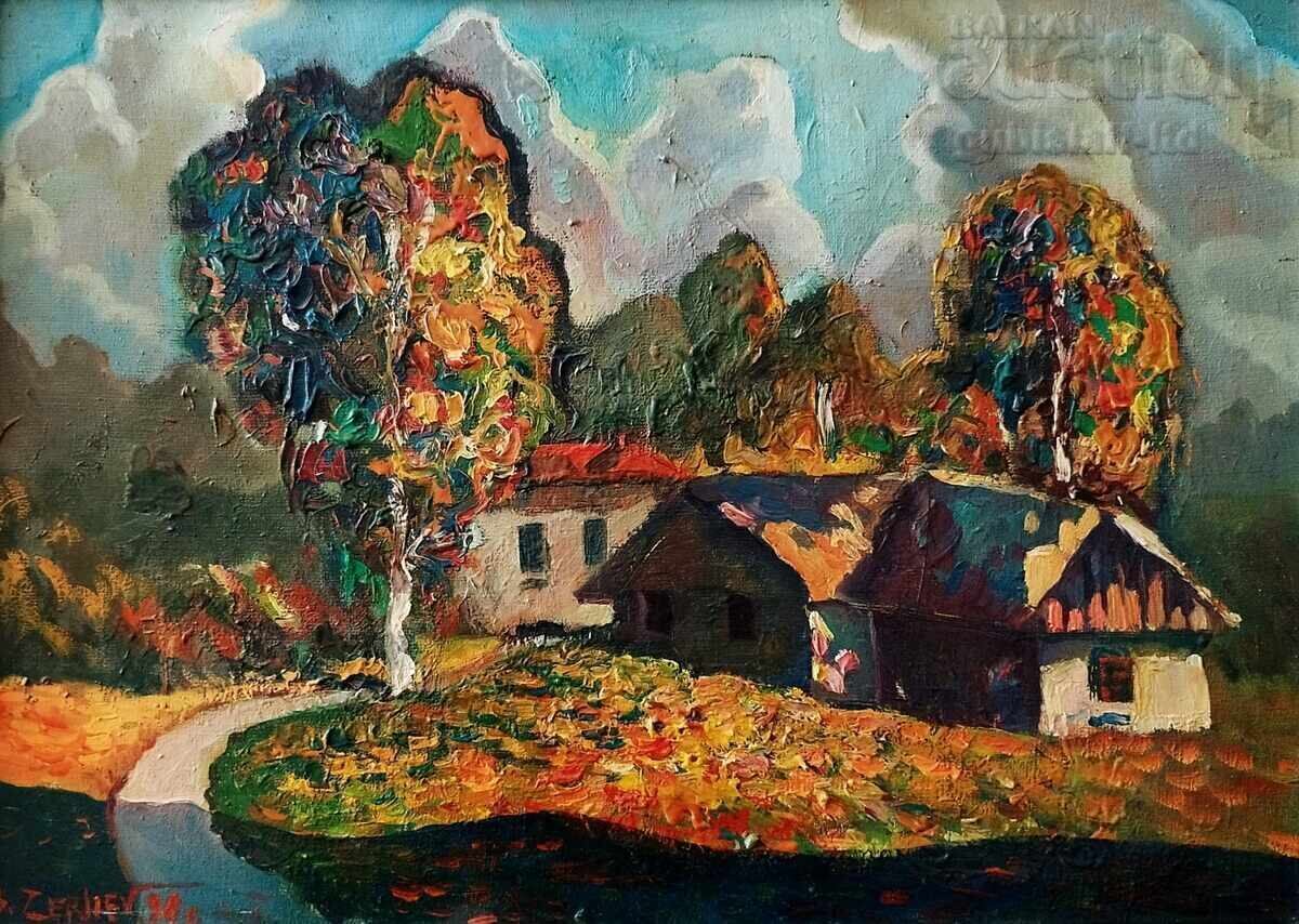 Tablou, peisaj, pictor Blagovest Zerliev, 1998 cu preț € 160.00 | 312.93 BGN Tablou, peisaj, pictor Blagovest Zerliev, 1998 cu preț € 160.00 | 312.93 BGN