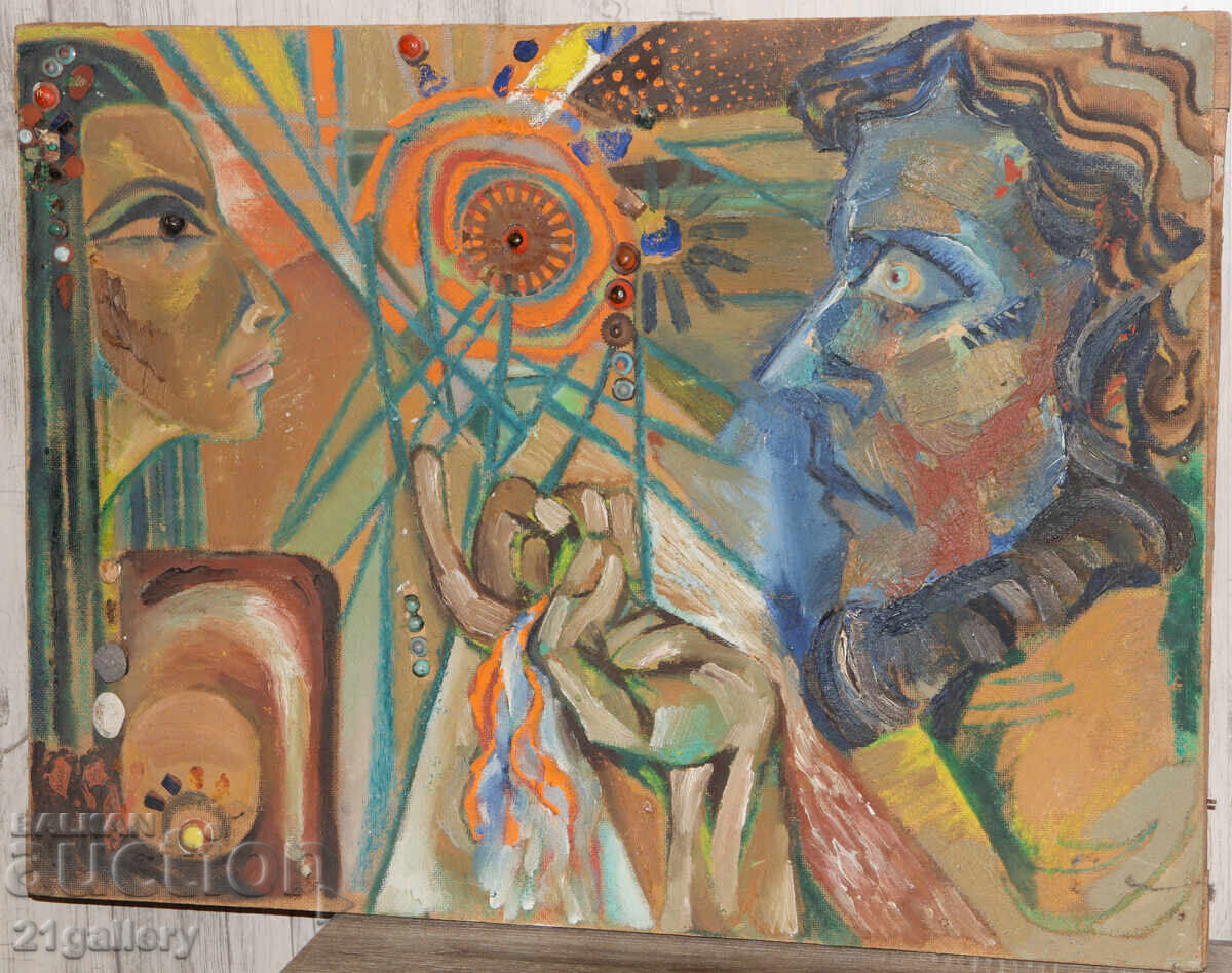 Abstract figurative composition, oil paints with price € 380.00 | 743.22 BGN