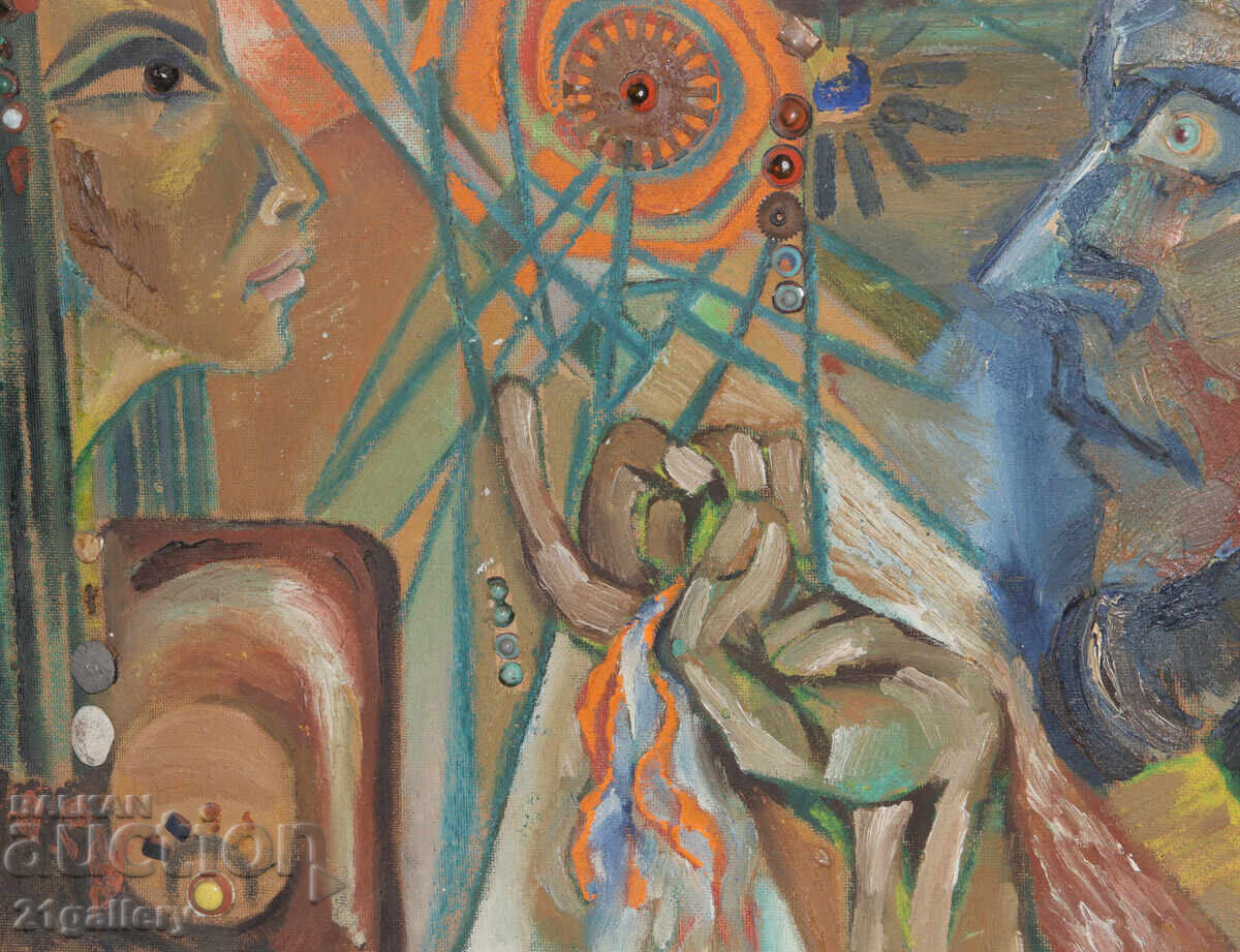 Abstract figurative composition, oil paints - 5