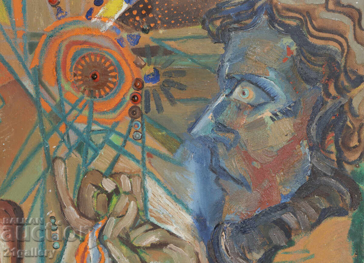 Abstract figurative composition, oil paints - 6