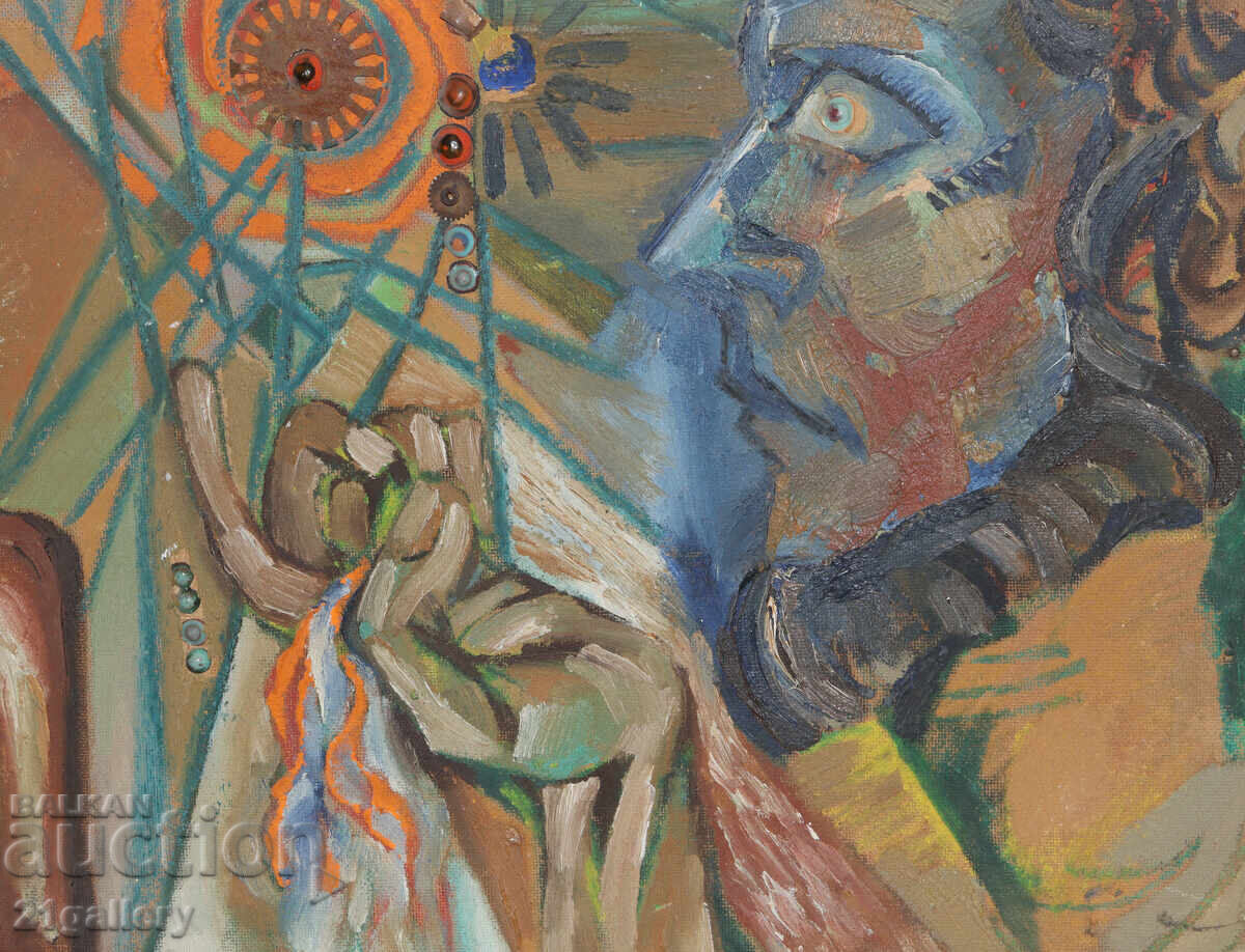 Abstract figurative composition, oil paints - 7