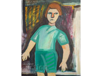 Abstract figurative composition, oil paints
