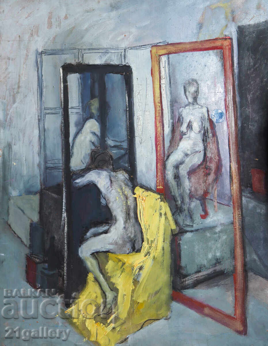 Compoziție figurativă abstractă, uleiuri cu preț € 350.00 | 684.54 BGN