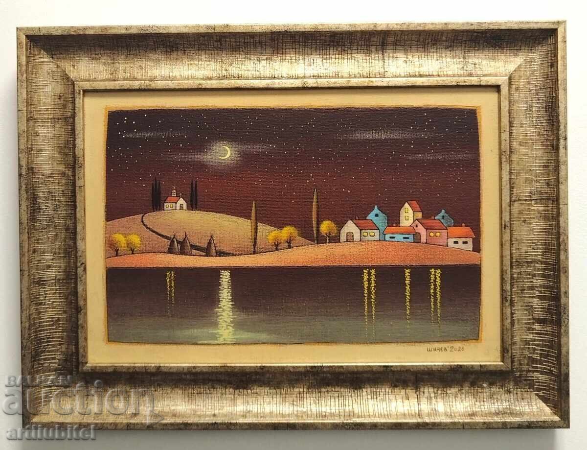 Vladimir Shunev - tablou: Cărare de lună, 31 x 42 cm