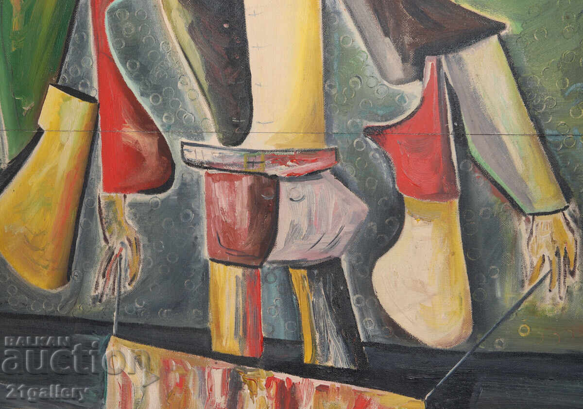 Abstract figurative composition, oil paints - 5