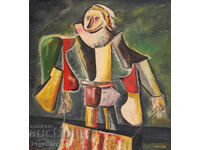 Abstract figurative composition, oil paints