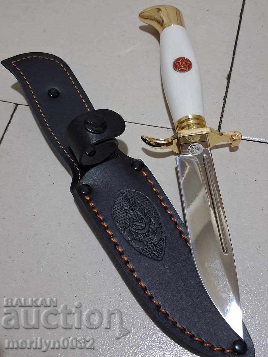 Στρατιωτικό μαχαίρι με θήκη ΕΣΣΔ Κόκκινος Στρατός NKVD λεπίδα - 6