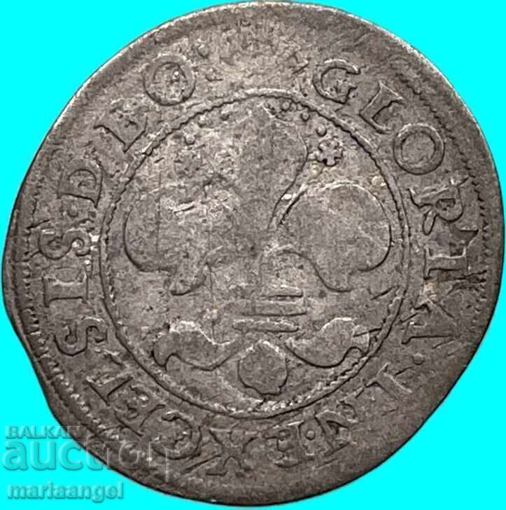 Livrarea 2 kreĭtseri 1640-1654 Strasbourg Franța Alsacia argint