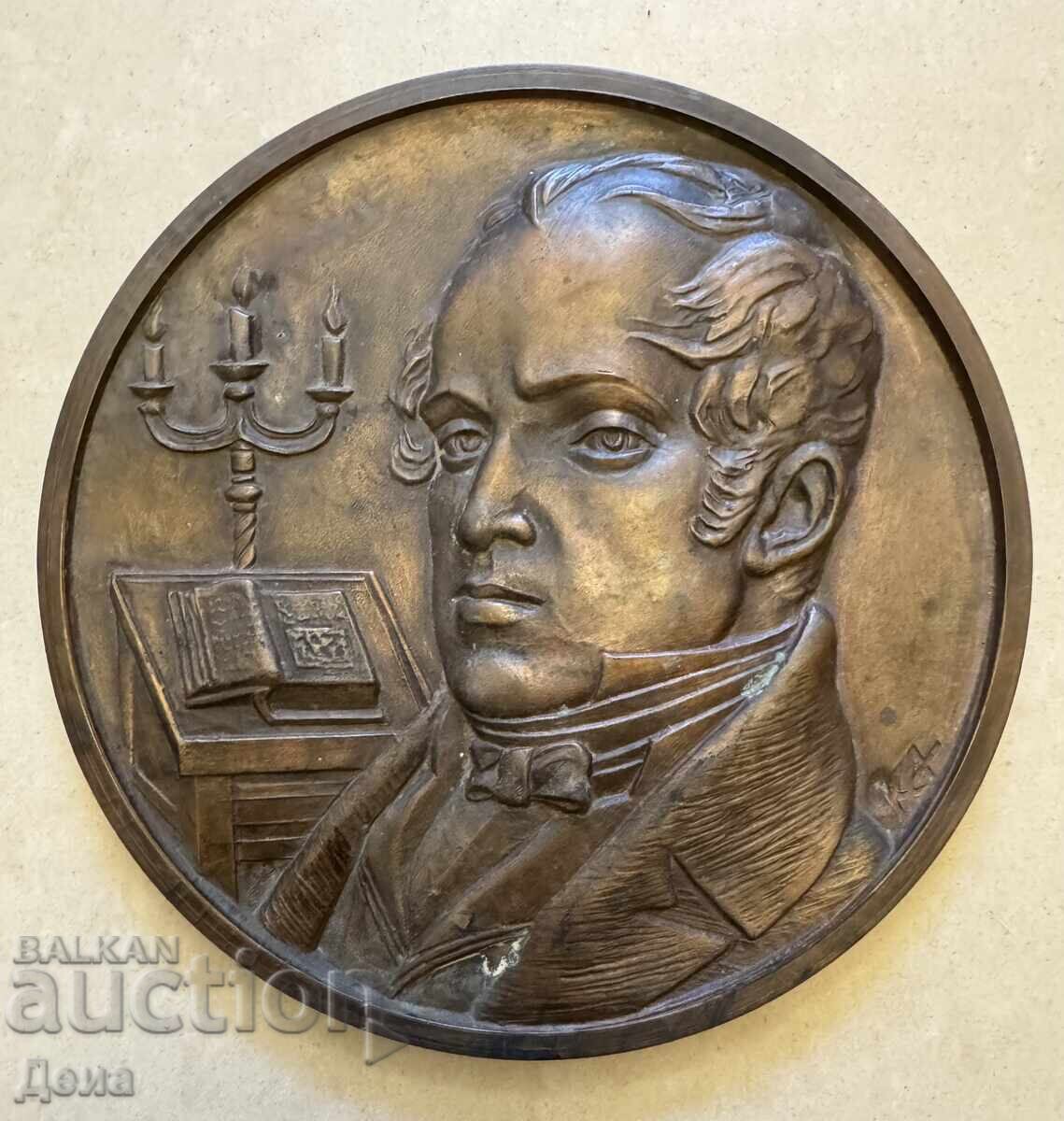 Basorelief din cupru Prof. Kănciov Avramov 1989