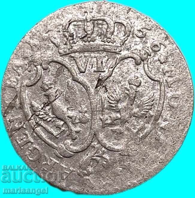 6 kreuzeri 1756 Germania Prusia Königsberg Frederic al Prusiei - 6